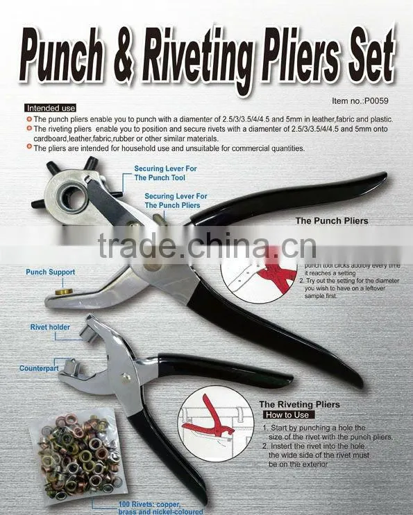 Punch & Riveting Pliers Set