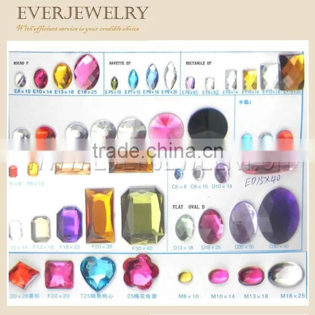 crystal color acrylic rhinestone
