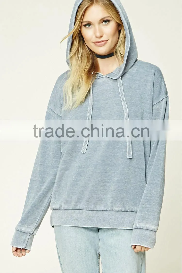 Latest Design Sweatshirt Long Sleeves Ribbed Trim drawstring Distressed Hoodie, Blank High Quality Hoodies Wholesale