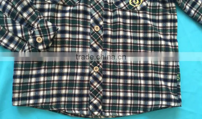 men/boy cotton yarn dye flannel shirt,long sleeve shirt,winter shirt ,embroidery pocket shirt