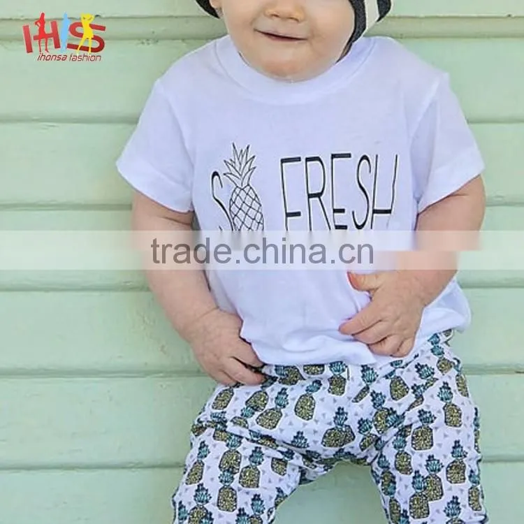 2017 latest fashion top pineapple shirt design children shirts casual wear