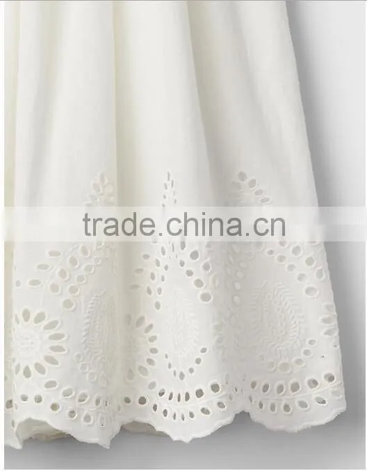 Eyelet Border Dress Pretty Floral Print Baby Kid Dress Gril Dresses HSD5152