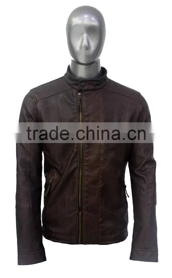 ALIKE men jacket pu jacket garment dye jacket