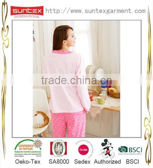 Long Sleeve Ladies Cotton Sleepwear
