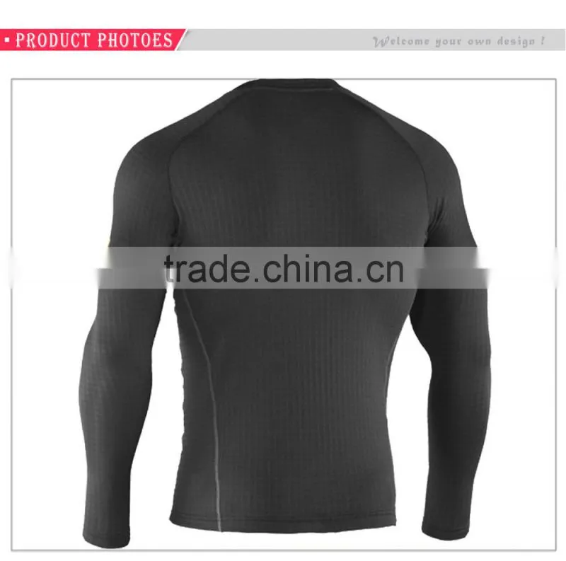 Men's soft fabric breathable blank long sleeve compression shirts for male