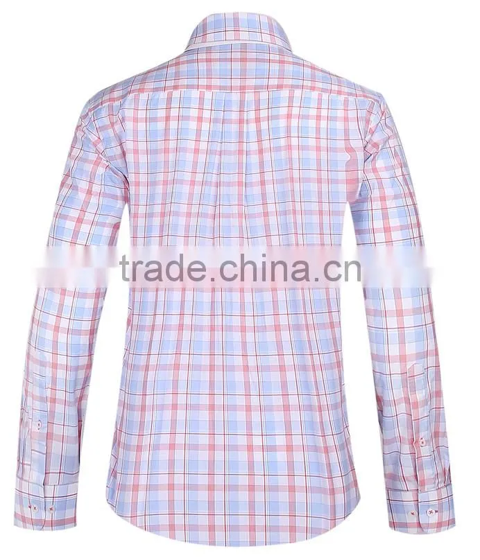 2017 new design plaid men's long sleeve casual shirt wholesale