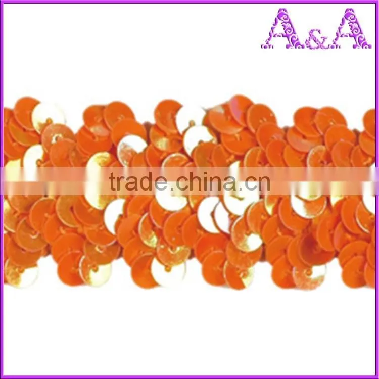 Orange wedding dress decorative trim materials fabric chemical embroidery with beads cord guipure bobbin lace