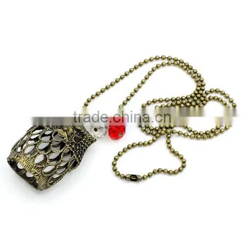 Pendant /Necklaces Owl Halloween Ornaments Antique Bronze Hollow 80cm