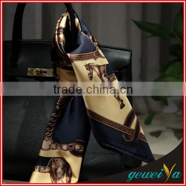 High Quality Horse Printing Silk Square Scarf