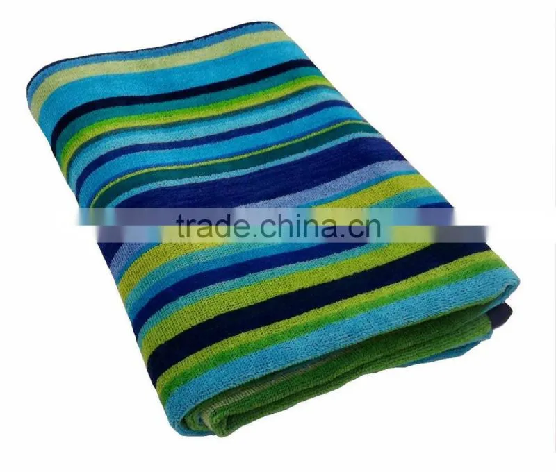 100% cotton colored striped yarn dyed jacquard beach towel
