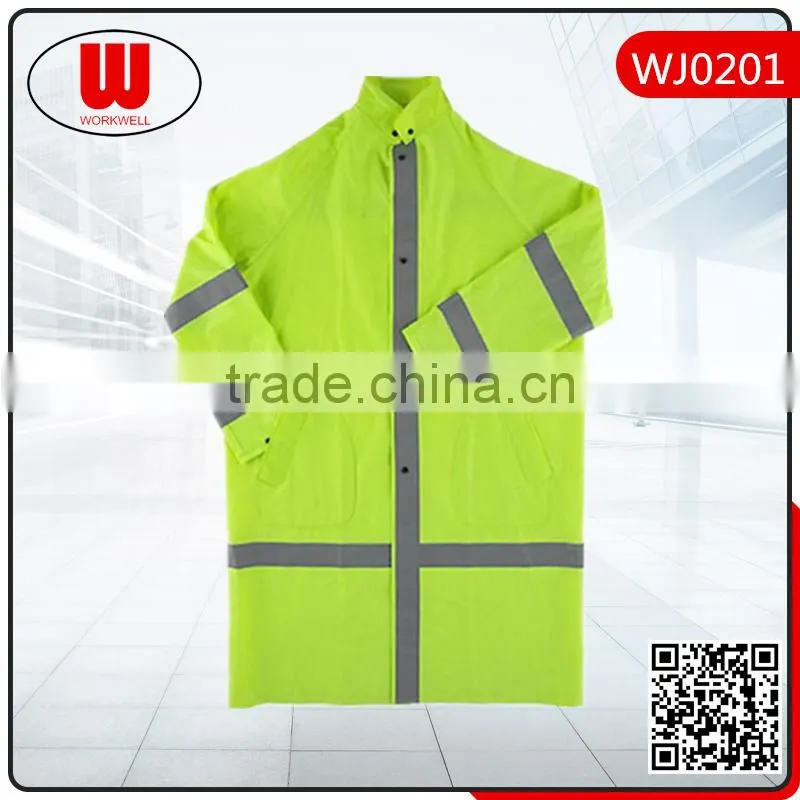 lime green men reflective rain jacket
