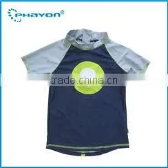 < OEM Service>Kids conservative one-piece rash guard surfing with short sleeves