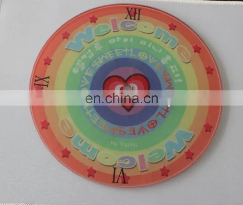 china home decor wholesale Sublimation blanks glass alarm clock wall clock
