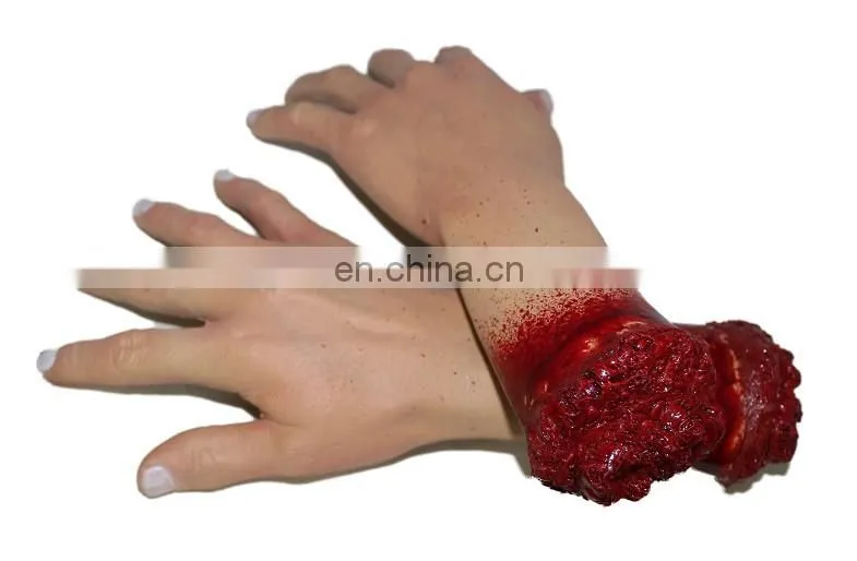 Horror Latex Bloody Hands Creepy Halloween Prop Decoration Decor