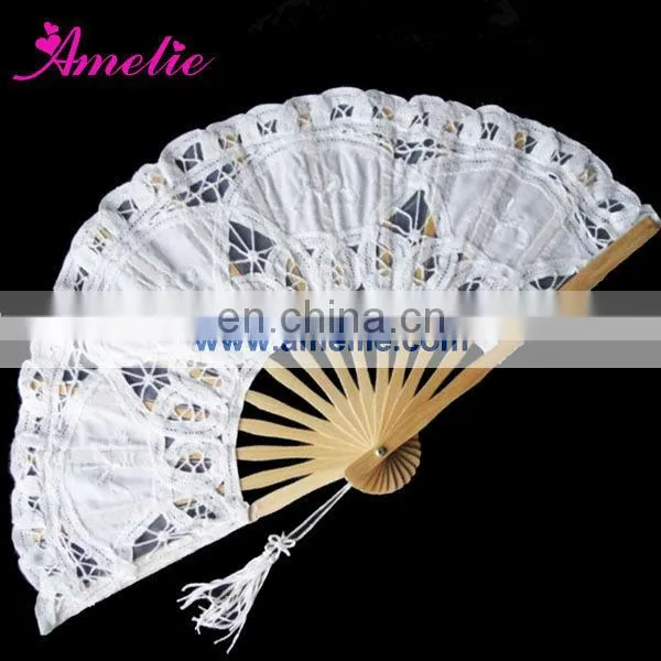 Wholesale 15 cm cheap lace hand fan for wedding decoration