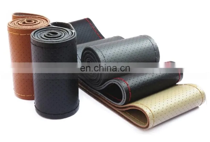 Hand Sewn Car Steering Wheel Sets Manufacturers Selling Universal For All Cars Real Leather Car Steering Wheel Cover