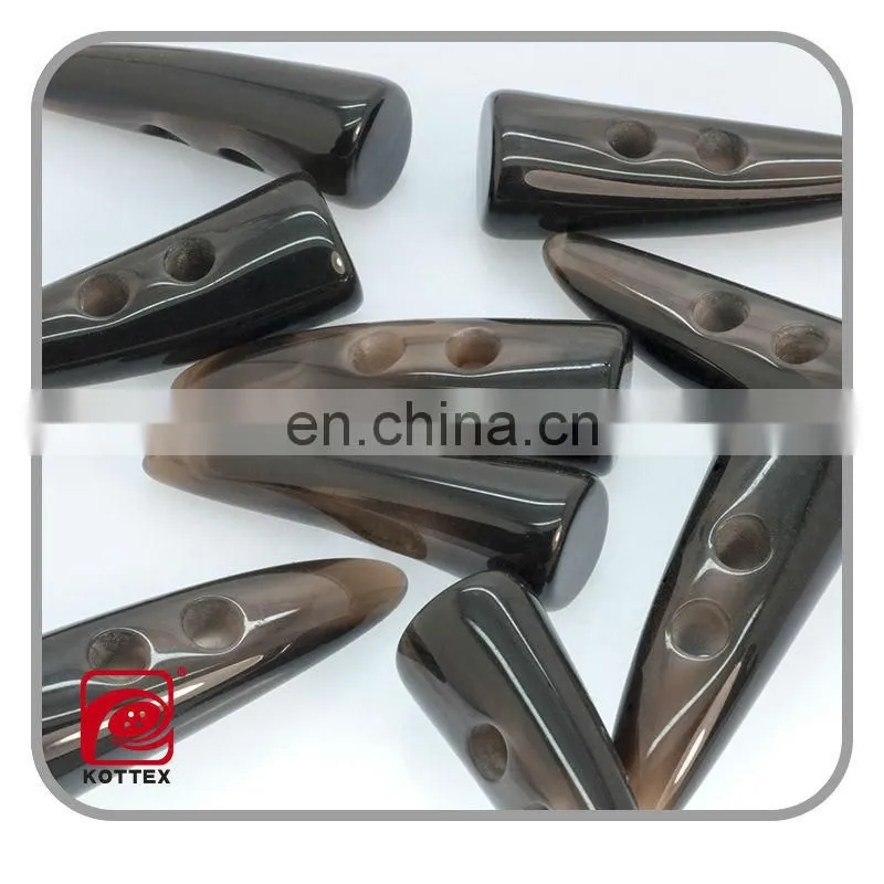2-hole resin/poly imitation horn toggle buttons for coat,coat toggle button