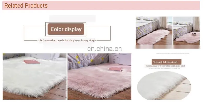Round Artificial fur carpet for household