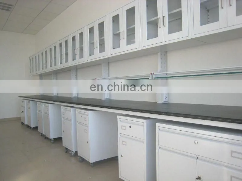 Phymarecy lab wall bench with all steel / steel wood material from China lab furniture