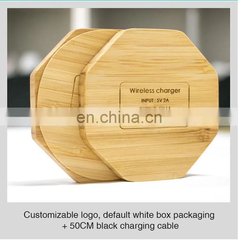 Wireless Charger 2019 Trendy Product Wireless Charger Phone Charging Station for iPhone Round wooden wireless charger