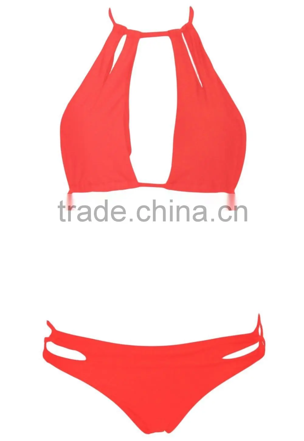 Sexy Ladies 2 pieces swimsuit swimwear bikini High Neck Cropped Bikini
