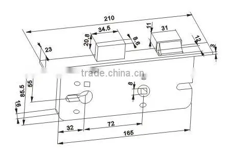 TRUST 72X55mm High Security Mortise Lock body with Privacy Function
