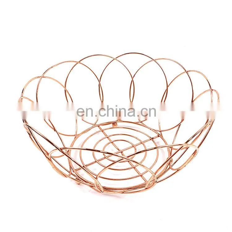 home desktop iron wire metal basket vegetable onion bathroom kitchen pantry fruit basket storage