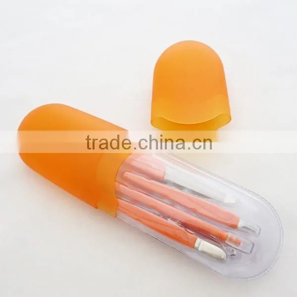 6pcs nail care set glasses case plastic manicure set