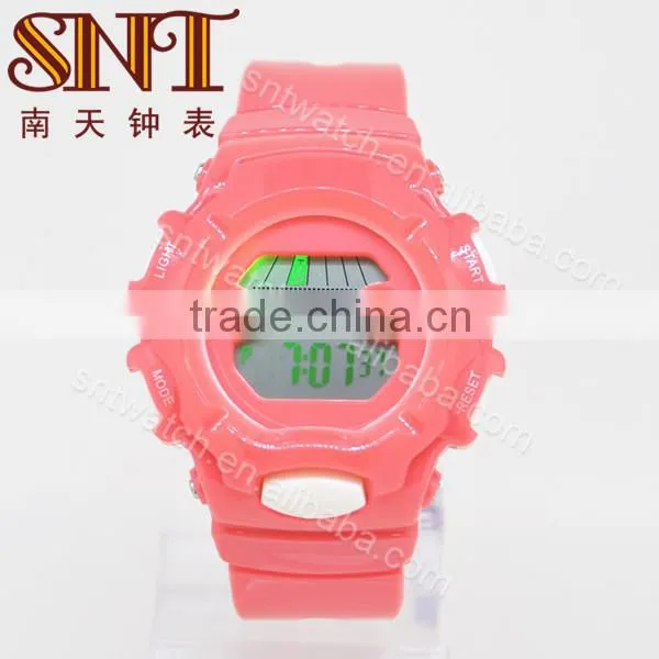Popular digital watch LCD watch with coral color