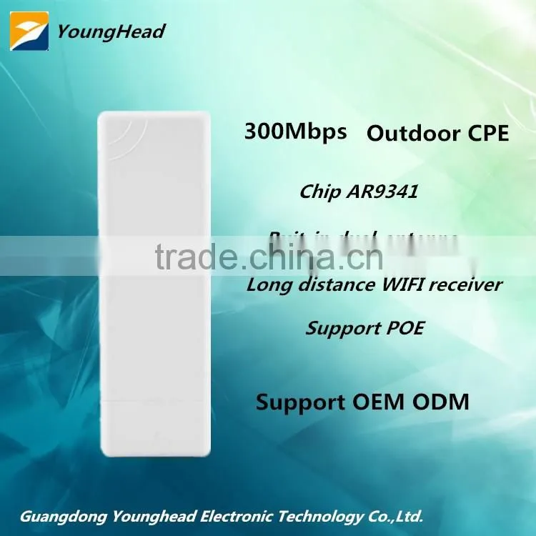300Mbps IEEE802.11n/g/b 2ghz Wireless CPE For Wireless Networking Outdoor Wireless CPE Bridge RJ45