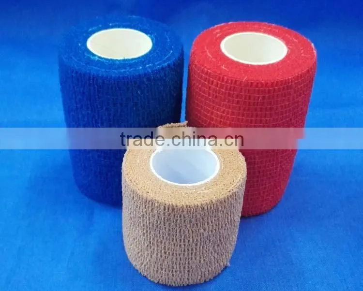 various colors of latex and Latex free Non-woven Cohesive Bandages