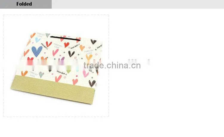 colorful heart pattern custom gift paper bag for candle