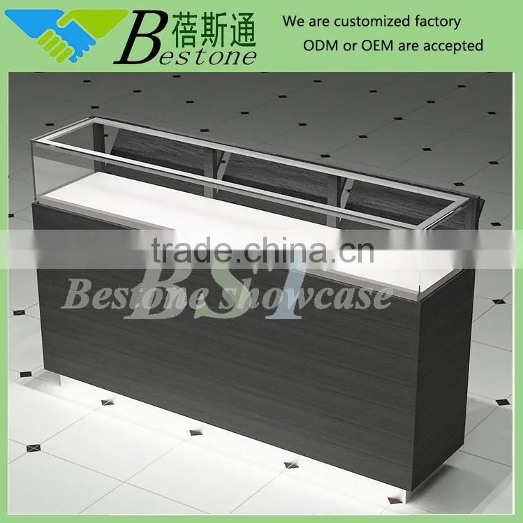 Fold door glass wooden watch display counter