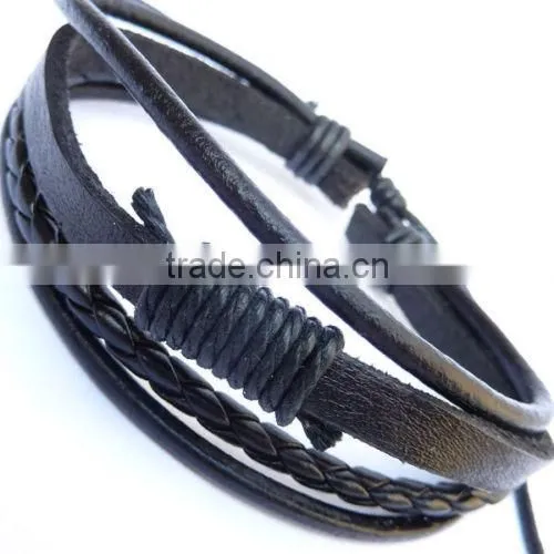 Classic Men genuine leather wristband bracelet