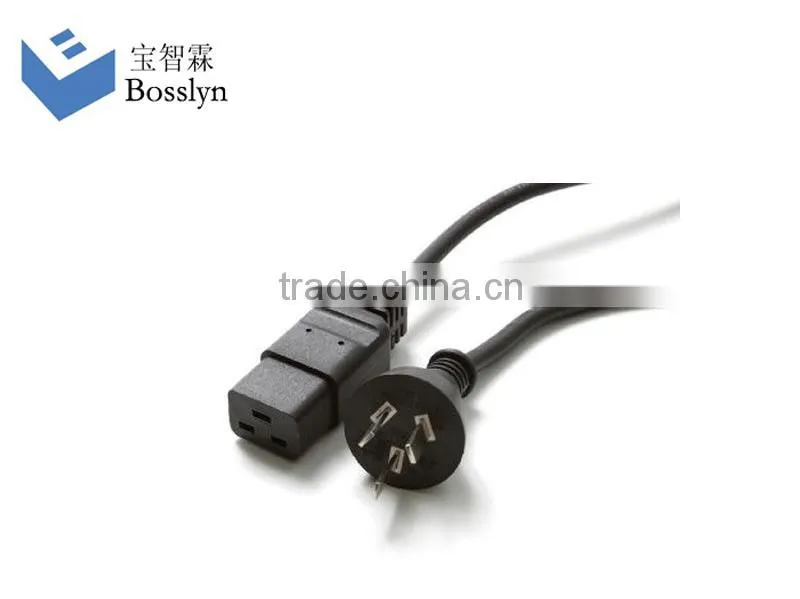 Top Quality Guangzhou Factory 250V AU Australia male power extension cord plug with C19 ends