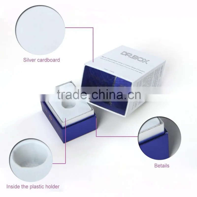 silver cardboard printing recycled paper cosmetic packaging luxury