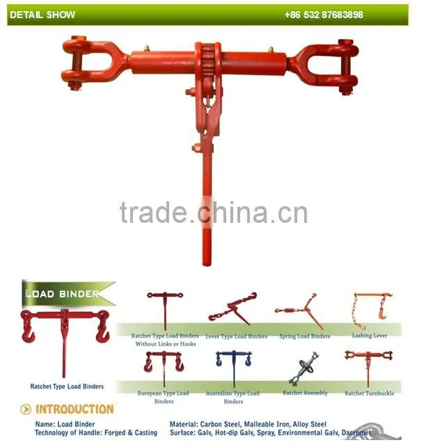 ratchet turnbuckle load binder special jaw and jaw
