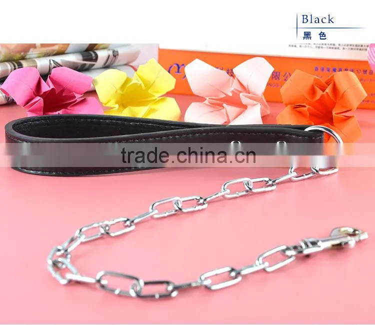 China Leather Lead Hand Pulling Chain Dog leash