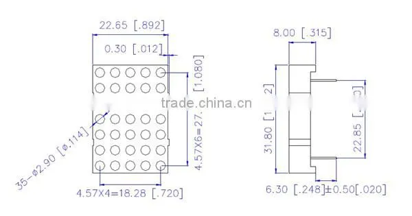 Through Hole DIP Red Green Blue Orange 64x64 dot matrix, 16*16 LED matrix display
