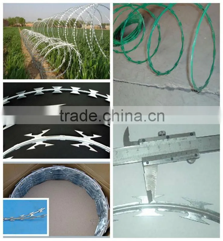 Cheap Galvanized razor wire razor barbed wire BTO-22 30 CBT-60 65