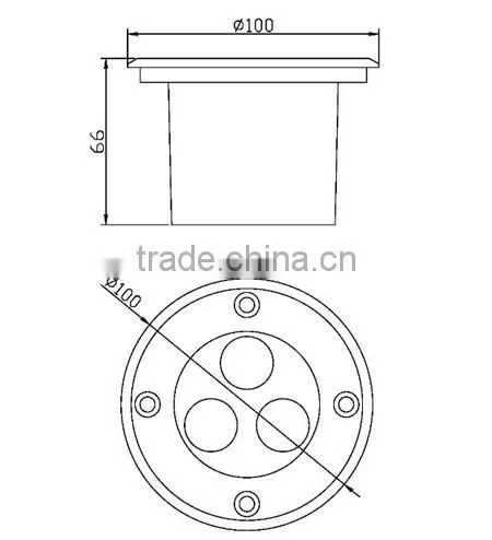Waterproof IP65 Brideglux chip led inground 3w
