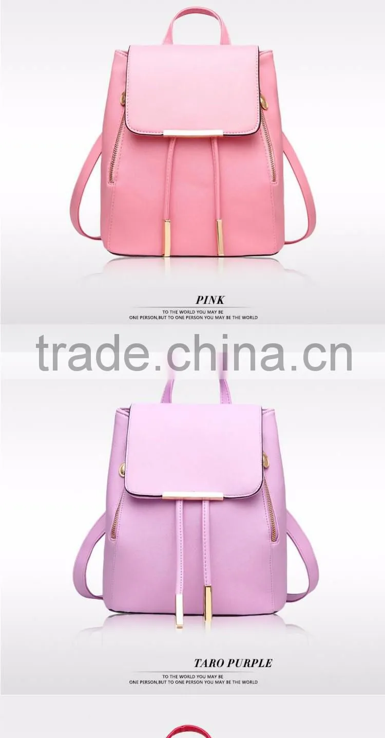 2016 summer new style for leisure PU backpack college student school shoulder bag