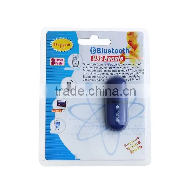 Blue Bluetooth USB V2.0 EDR Dongle Mini Wireless Adapter for PC Laptop