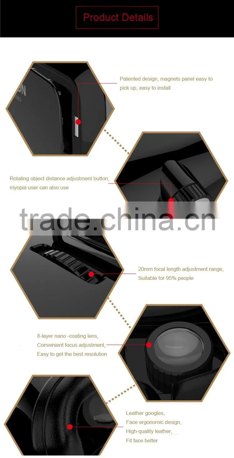 Factory New VR BOX 3d Glasses Mobile Phone Virtual Reality Fit 4.7 to 6.0 inch mobile phone 3 d Glasses Print Logo vr Headset
