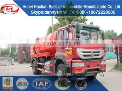 SINOTRUK sewage suction tanker truck fecal tank transport truck for sale high presure cleaning