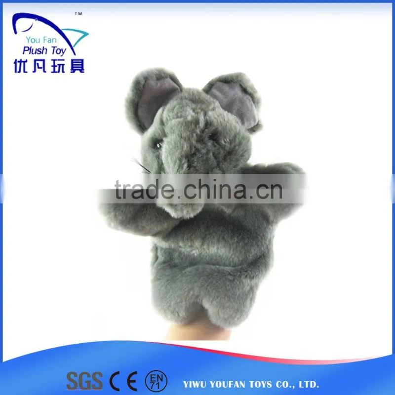 Factory custom child toy 26cm stuffed mouse soft plush hand puppet
