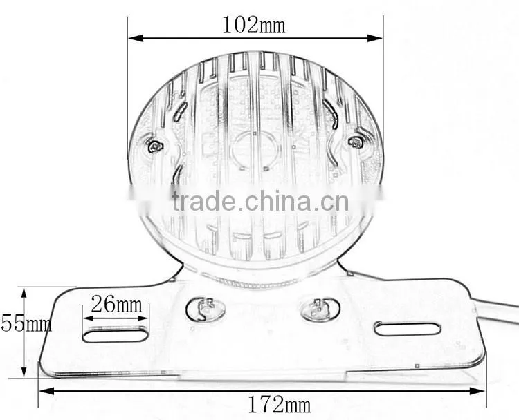 BJ-LPL-038 Metal Bracket and Aluminum Housing Sportbike Motorcycle License Plate Bracket With Tail Light