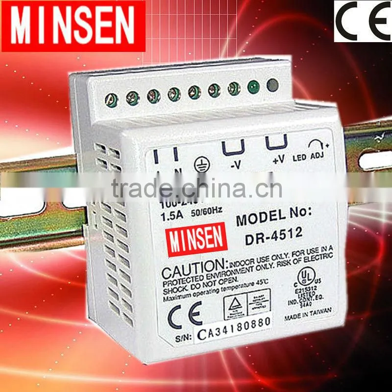 CE Approval DR-45-15 45w 15V 2.8A Din Rail switching power supply 45w 15V 2.8A