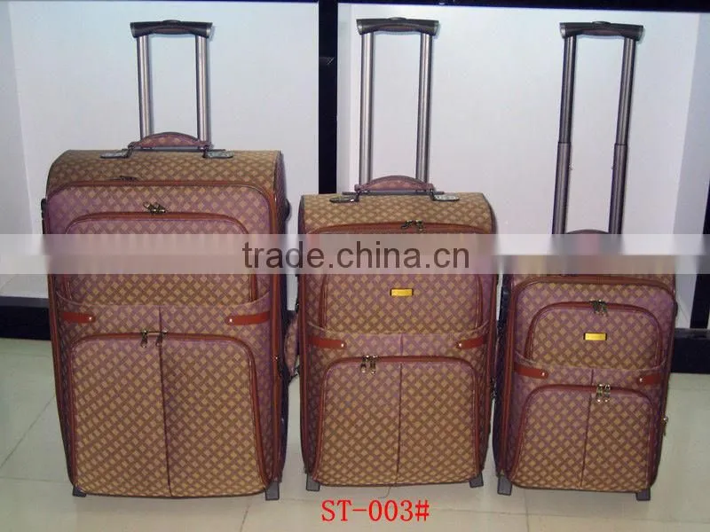 two wheels aluminum trolley easy cleaning four set new retro 1680D trolley bag