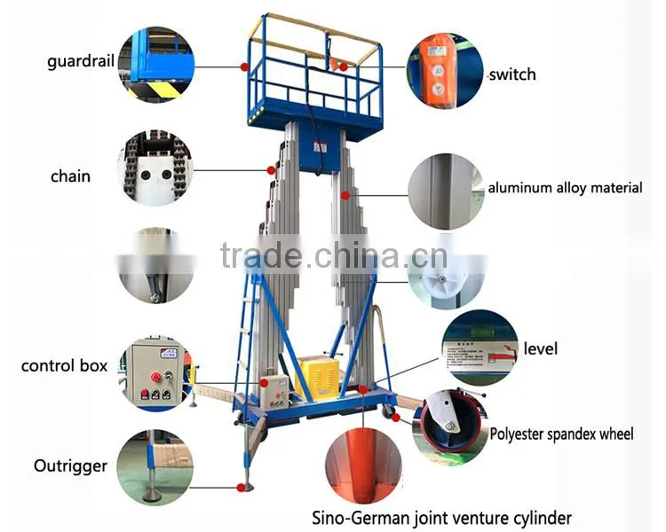 electric hydraulic aluminum lift/portable man telescopic lift